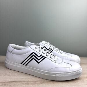 Ralph Lauren Purple Label Savir Calfskin Trainer White Leather Sneaker sz 11.5